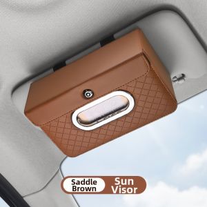 Elegant Car Tissue Box Organizer with Strap for Visor and Sunroof