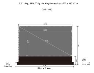 Telon 100” ALR Floor Raise PET Crystal CBSP Motorized Tab-Tensioned Screen (2 Year Warranty)