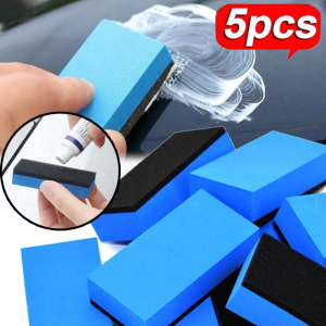 5pcs Car Ceramic Coating Sponge Car Waxing Pad Sponges Car Paint Surface Crystal Plating Sponge Car Wheel Cleaning Sponge