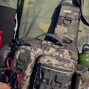 Fishing Tackle Backpack Lure Box Gear Storage Bag Fanny Pack for Men Fly Fishing Backpack with Rod Holder Sling Shoulder Bag