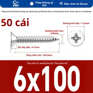BAODEFENG | Vít Tự Khoan 304 Thép Không Gỉ Đầu Phẳng Rãnh Ngang