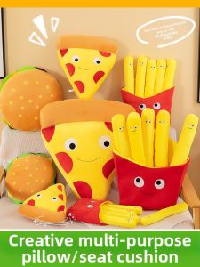 QIAOSHANG | Cute and Creative Hamburger French Fries Pizza Plush Toy Pillow for Girls and Children