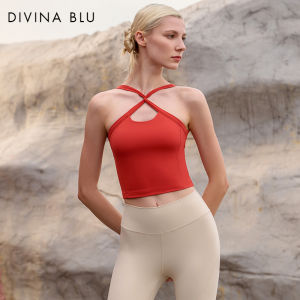DIVINA BLU | Twisted V-Neck Comfortable Yoga Top