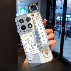 Redmi K70 pro Soft Silicone Phone Case with Lanyard Womens Style Full Cover Protection for Xiaomi K70E Anti-Fall Couple Crossbody Neck Rope Strap