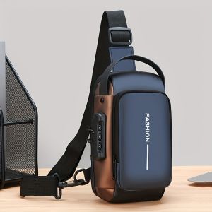 Stylish Mens Sling Bag - Durable Oxford Fabric Crossbody Chest Pack with Phone Pocket Zip Closure for Daily Commute