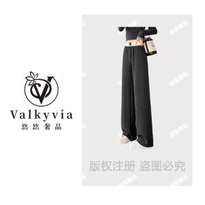 Elegant Grey High Waist Wide Leg Casual Pants Womens Fashion Drapey Loose Fit Trousers Comfortable Breathable Polyester Blend