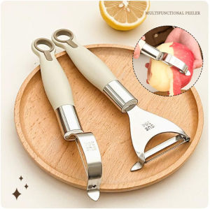 เครื่องปอกเปลือกผัก/ผลไม้ที่ปอกผลไม้แบบหมุนได้เครื่องปอกแอปเปิ้ลในมันฝรั่งสแตนเลสจำนวน2ชิ้นแกดเจ็ตสำหรับครัวอุปกรณ์สำหรับผักผลไม้