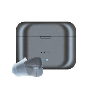 High Quality Rechargeable CIC Hearing Aid for Seniors and Hearing-Impaired Users 4-6-8-10 Channel DSP Sound Amplifier with WDRC Feedback Suppression Noise Reduction and Wind Noise Management Portable Charging Case for Everyday Listening