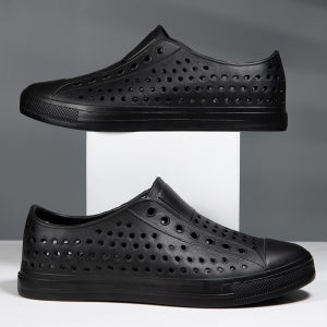 Bofe Step Mens Summer Outdoor Breathable Driving Sandals Water-Resistant Beach Surfing Shoes Anti-Slip Hollow out Youth Trendy EVA Slip-On Flats