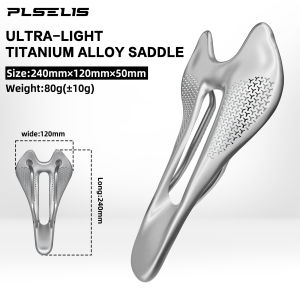 PLSELIS | Plselis Full Titanium Alloy Saddle High Strength Saddle Titanium Alloy Road Bicycle Saddle Ultra-Light 80g Ergonomic Design.