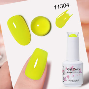 Clou Beaute Bright Yellow Neon Summer Hot Pink Gel Nail Polish Orange Nail Art Manicure Semi Permanent HEMA TPO FREE UV Gel