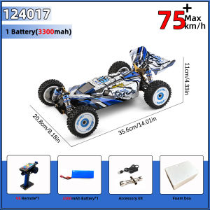 WLtoys 124017 1/12 RC Car 124007 4WD 75KM/H Brushless Vehicle V8 1:12 2.4G Remote Control 4WD Electric High-Speed Racing RC Toys