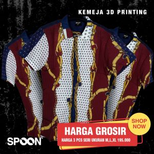 KEMEJA FULLPRINT SPOON GROSIR 3PCS