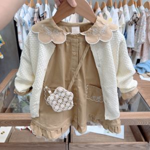 Váy Sơ Mi Thêu Hoa Cổ Cho Bé Gái Thời Trang Mùa Thu Đông Váy Ngắn Chữ a Không Thương Hiệu Cho Bé Gái Từ 6 Tháng Đến 4 Tuổi