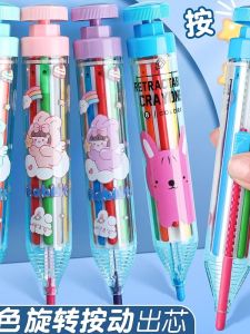 8-in-1 Rotating Crayons Multi-color Push-button Art Doodle Coloring Pens Creative Non-sticky Hand Drawing Pens for Primary School