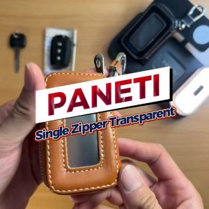 Dompet Kunci Mobil Motor Single Zipper Transparan Sarung Cover Kunci Remote Keyless STNK Kulit