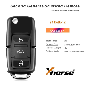 Xhorse XKB520EN B5 Thế Hệ 2 Chìa Khóa Lập Trình Không Dây Từ Xa 2/5/10 Chiếc Chất Liệu PVC Chìa Khóa Xe Ô Tô Tương Thích Với VVDI VVDI2