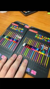 พื้นที่ดินสอสี S0266 สองหัว ระบายสี 24 36 พร้อมกล่อง MBA ศิลปะเด็ก เครื่องเขียนน่ารัก