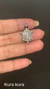 Kalung Titanium Kura-Kura Permata Berlian Silver Sirkon Berkilau Anti Karat Tidak Luntur Tahan Air / Kalung Wanita Pria Cewek Cowok Anak Duniagelang