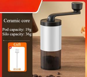 XMSJ | Manual Coffee Grinder Ceramic Grinding Core Professional Double Bearing Adjustable Hand Crank Coffee Grinder CoffeeBean Grinding