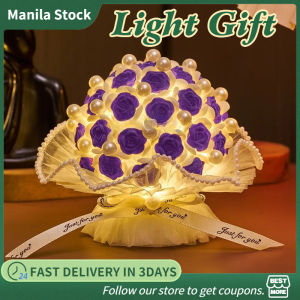 Red Rose Lamp Gift Bedside Night Lights Rose Pot Lamp Atmosphere Lamp Rechargeable Bouquets Gifts for Girls
