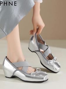 Daphne | Giày Ballet Mary Jane Tăng Chiều Cao Trong Suốt Phong Cách Vintage