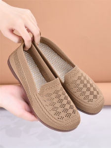 Beijing Style Summer Breathable Soft Bottom Lightweight Mesh Shoes Womens New Style Hollow out Slip-On Traditional Cloth Shoes