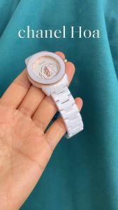 Đồng Hồ Nữ Dây Đá Ceramic HOAHỒNG Màu Trắng Vỏ Rose Gold Size 34mm(CNHOA03)