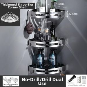 Corner Double Layer Stainless Steel Shelf