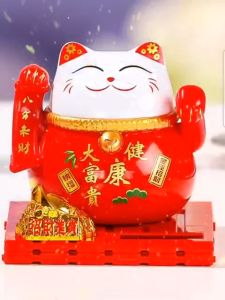 Mèo Thần Tài Vẫy Tay Năng Lượng Mặt Trời Mang Lại May Mắn Tài Lộc Trang Trí Nhà Cửa Văn Phòng Ô Tô