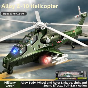 Oversized Metal Apache Attack Helicopter Model Toy