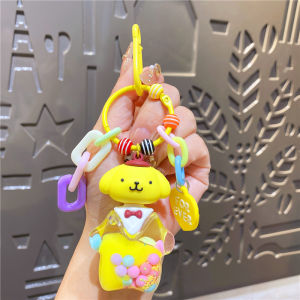 Creative Doctor KT Cat Kurokos Basketball Yuiitsu Dog Keychain Pendant Oil Flowing Sand Gift for Best Friend Couple Bag Decor