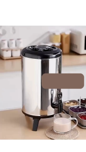 JF Indonesia【COD】 Dispenser Milk Tea Stainless Steel SUS304 8L/10L/12L WATER JUG STAINLESS STEEL - DISPENSER PANAS DINGIN MILK TANK SERBAGUNA /Termos Tahan Lama