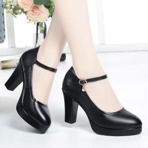 New Korean Fashion Dance High Heels Shoes For Women Lightweight Comfort Wear Block heel Shoes Women Single-Layer Shoes