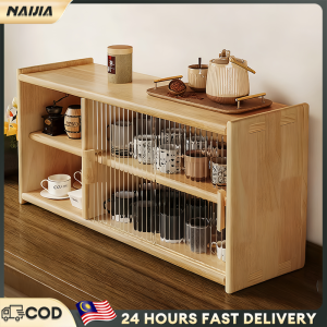 NAIJIA Cabinet Kabinet Kayu 1/2/3 Layers Storage Solid Wood Cabinet Rak Coffee Storage Rak 置物架