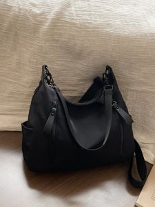 Elegant Nylon Commuter Tote Bag Womens 2025 New Korean Style Casual Work Shoulder Bag Large Capacity Versatile Single Shoulder Bag
