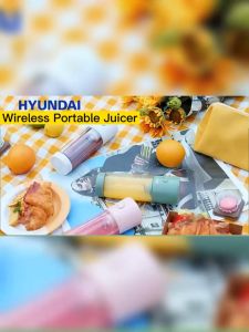 Hyundai Original Fruit Blender 1500mAh Juice Blender Portable 400ML Wireless Portable Fruit Juicer