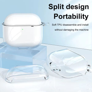 For AirPods 4 เคส Pro 2 โปรแอร์พ็อด 3 ใส เคสป้องกัน คลุม ป้องกันการตก ทีพียู ฝาครอบป้องกัน บลูทูธ หูฟัง เสียงรบกวน การยกเลิกหูฟังไร้สาย เคส TPU เคส