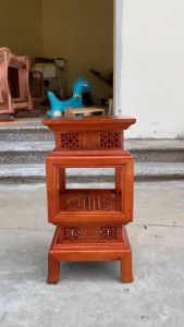 Đôn Lồng Đèn Vuông Gỗ Hương Chiện Thọ Vuông 3038cm Cao 607080cm