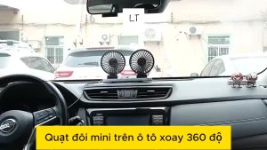 Quạt Đôi Ô Tô Mini Đa Năng Xoay Gập 360 Độ Tiện Ích Phụ Kiện Ô Tô