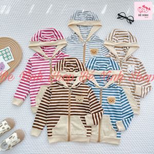 Siêu Xinh] Áo Khoác Gió Chống Nắng Cho Trẻ Em Trai Gái 8-22kg Áo Khoác Gân Tăm Có Nón Cho Bé Trai Bé Gái AK SỌC GÂN Bé_Xinh_Shop