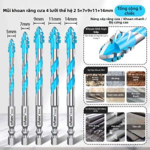 Mũi Khoan Bê Tông Siêu Cứng Đầu Trụ Nghiêng 12mm