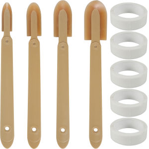 4Pcs Rubber Caulking Spatula with 4/10 Textured Paper Reusable Caulking Applicator Spatula Caulk Finishing Hand Tool Grout