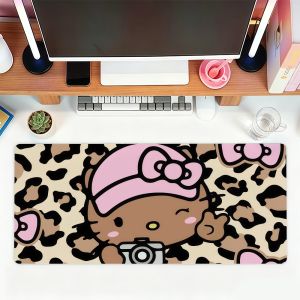 Sanrio | Sa H-HelloK-Kitty Leopard DarkSkinned Hottie Mouse Pad For Office Gaming And Keyboards Non-Slip Large Waterproof