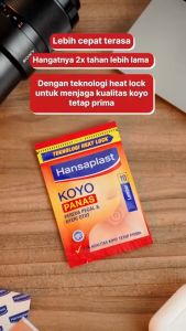 HANSAPLAST Koyo Panas 1 Sachet isi 10 Lembar - Meredakan Pegal Linu & Nyeri Otot