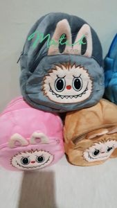 Labubu Bag Baby Kids Backpack Labubu Cute Plush Cartoon Animal Fashion Bag Budak Perempuan Beg Budak Lelaki