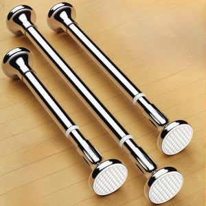 Thickened Stainless Steel Retractable Rod Curtain Rod Balcony Clothes Drying Rod Bath Curtain Rod Support Rod Clothes Hanger