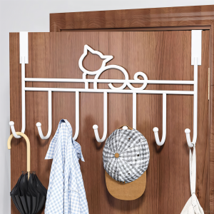 Strong Wall Mounted Door Back Clothes Hanger Storage Organizer No Drilling Required for Hanging Coats And Clothes