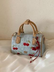 Cherry Sweet Womens Blue Boston Handbag