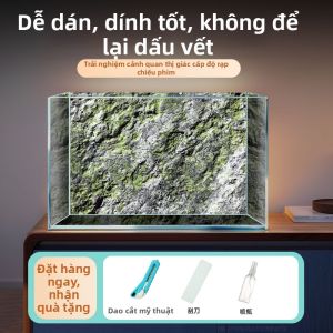BESSN | Nền Dán Tự Dính Đen Dòng Nước Cho Bể Cá